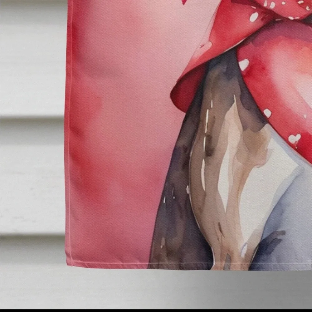 Greyhound My Valentine House Flag